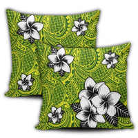 Hawaiian Plumeria Tribe Yellow Green Polynesian Pillow Covers AH - Polynesian Pride