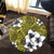 Hawaiian Plumeria Tribe Yellow Polynesian Round Carpet AH - Polynesian Pride