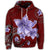 Hawaiian Plumeria Violet Polynesian Red Hoodie - Polynesian Pride