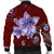 Hawaiian Plumeria Violet Polynesian Red Bomber Jacket - AH - Polynesian Pride