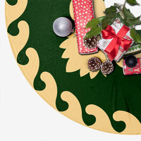 Hawaiian Quilt Pattern Plants And Tropical Flora Tree Skirt - Green Beige - AH - Polynesian Pride