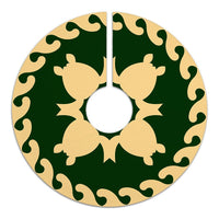 Hawaiian Quilt Pattern Traditional Turtle Tree Skirt - Green Beige - AH - Polynesian Pride