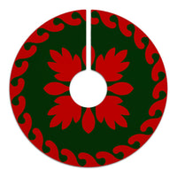 Hawaiian Quilt Ulu Tree Skirt - Red Green - AH - Polynesian Pride