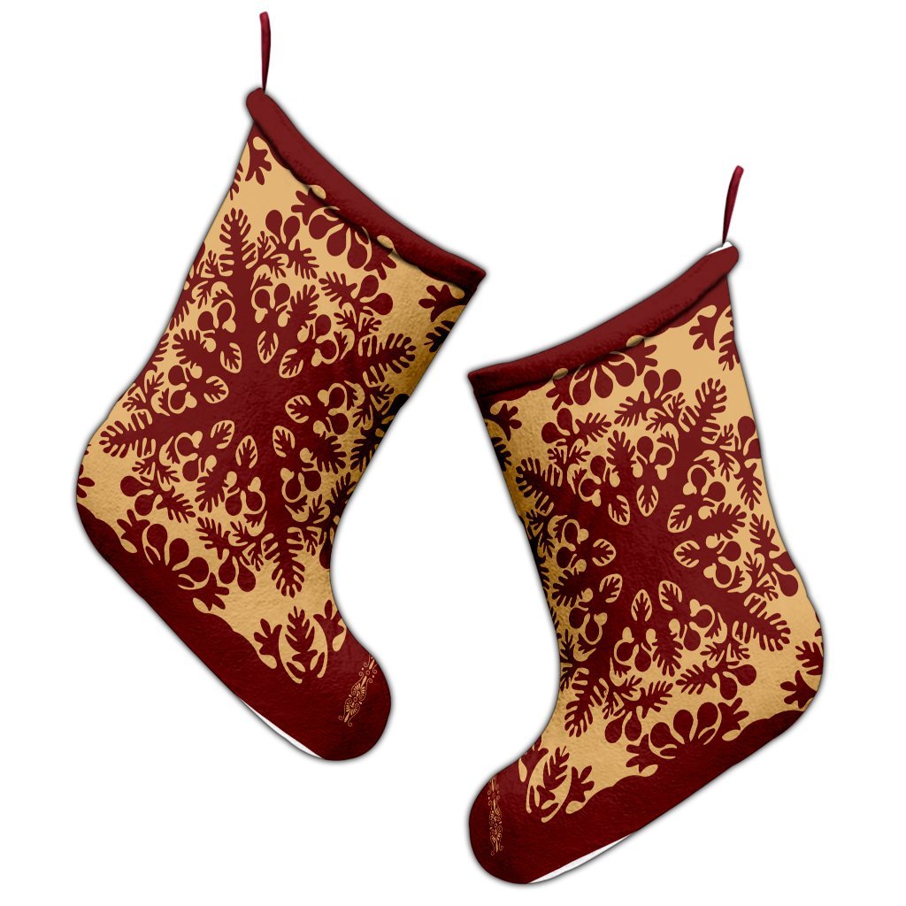 Hawaiian Quilt Vintage Christmas Stocking - AH - Polynesian Pride