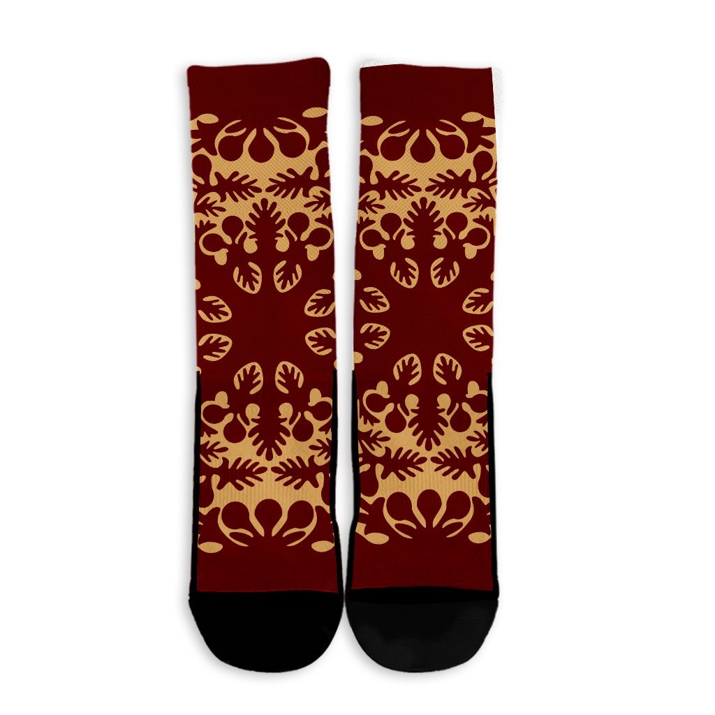 Hawaiian Quilt Vintage Crew Socks - AH - Polynesian Pride