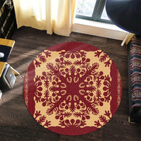 Hawaiian Quilt Vintage Round Carpet - AH - Polynesian Pride