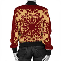 Hawaiian Quilt Vintage Bomber Jacket - AH - Polynesian Pride