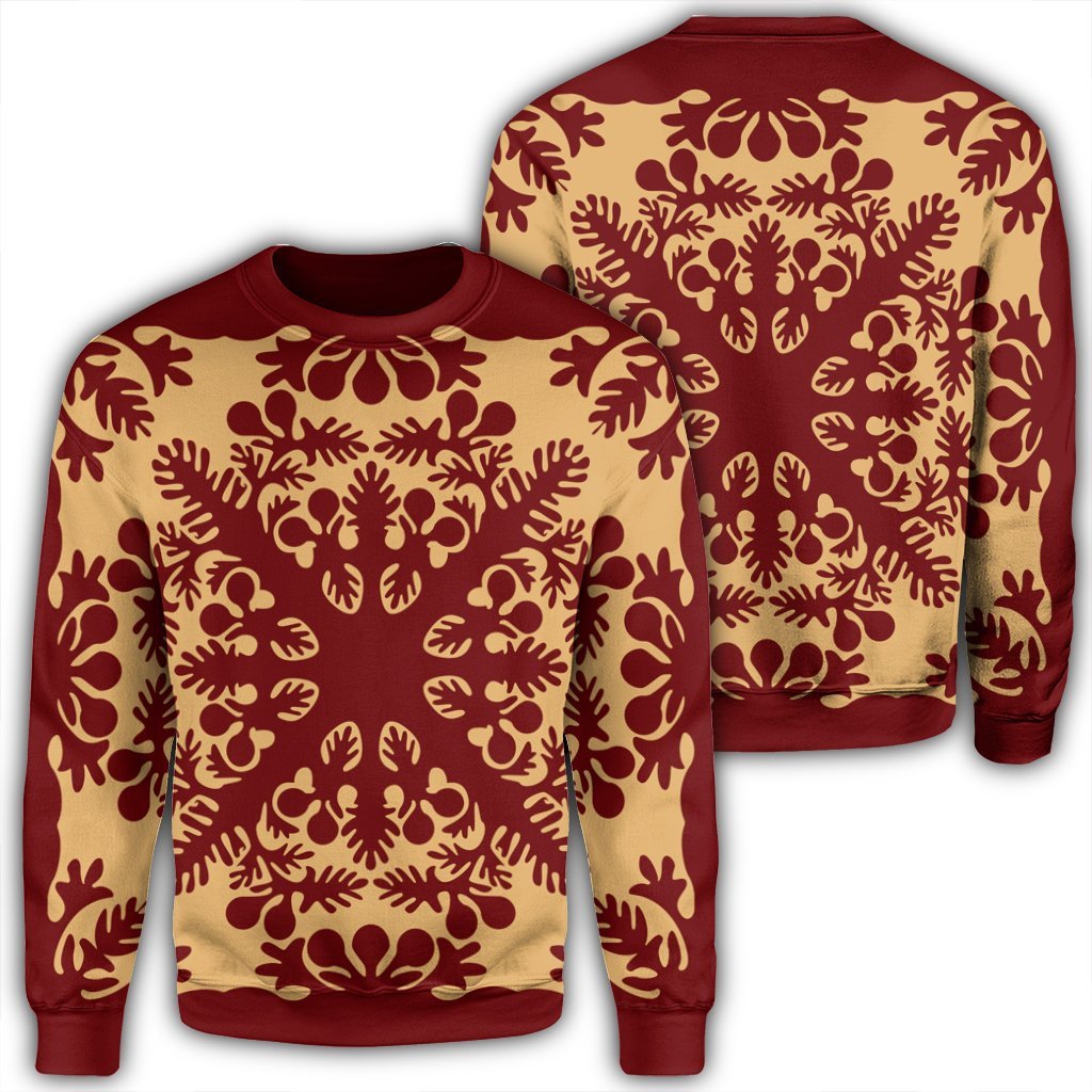 Hawaiian Quilt Vintage Sweatshirt - AH Unisex Black - Polynesian Pride