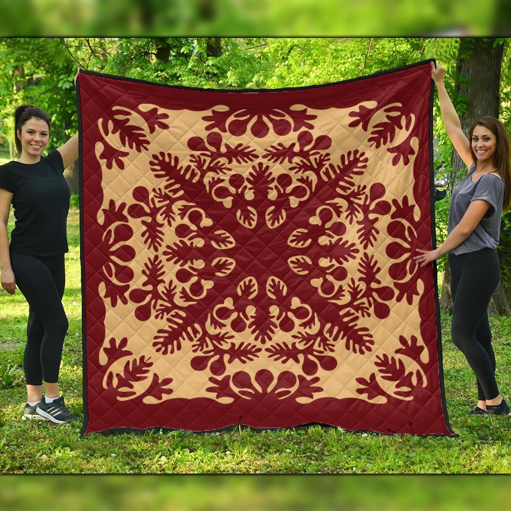 Hawaiian Quilt Vintage Premium Quilts - AH Black - Polynesian Pride