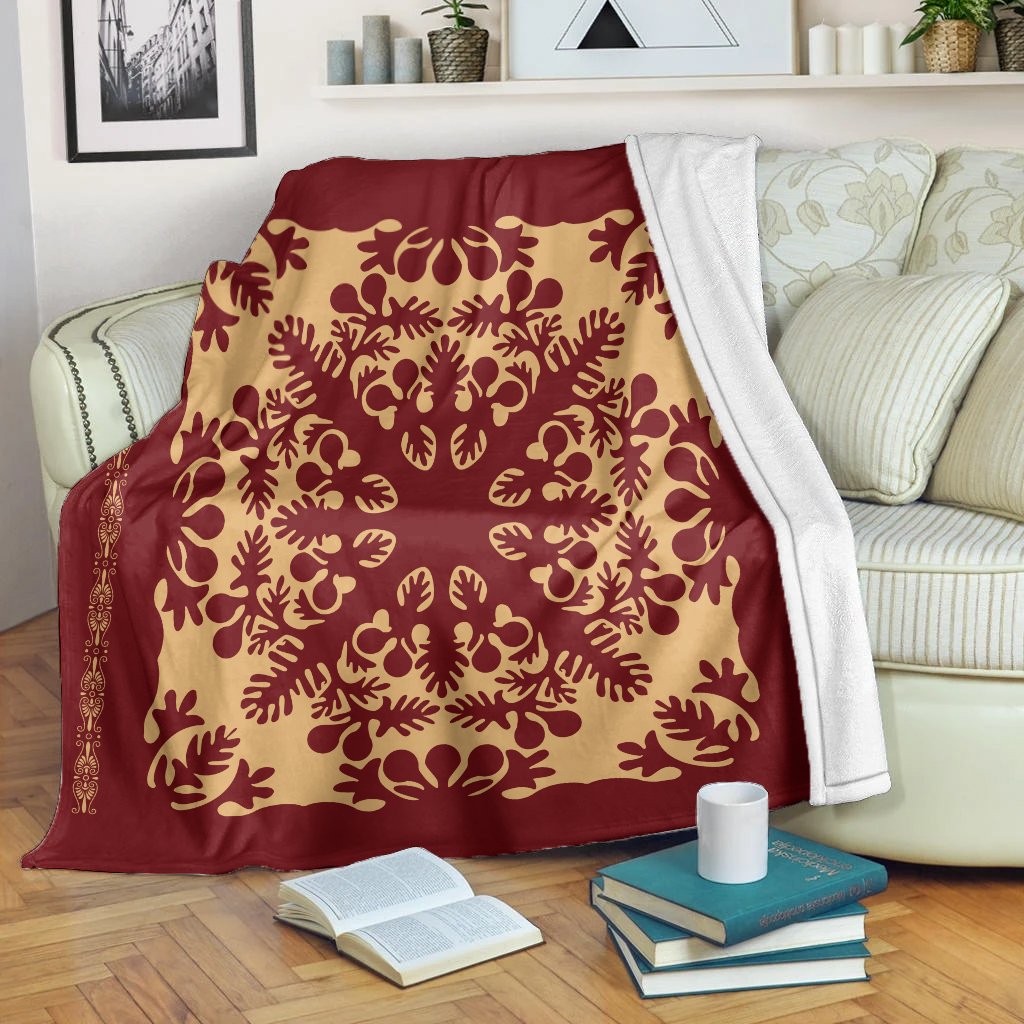 Hawaiian Quilt Vintage Premium Blankets - AH White - Polynesian Pride