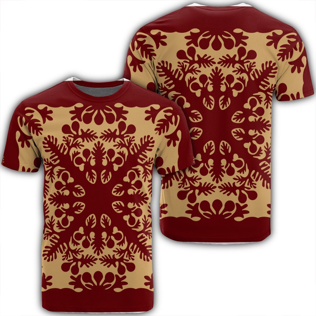 Hawaiian Quilt Vintage T Shirt AH Unisex Black - Polynesian Pride