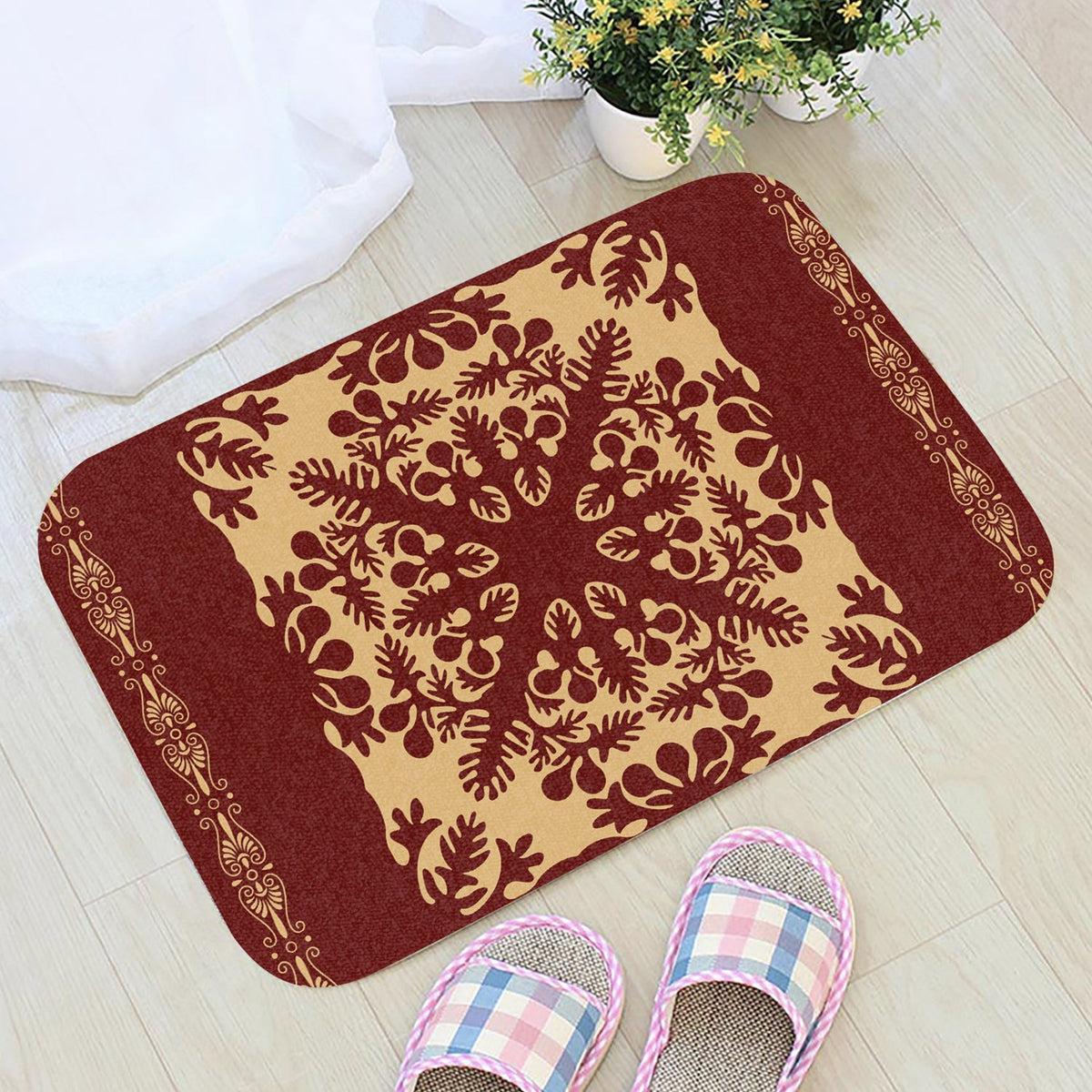 Hawaiian Quilt Vintage Door Mat AH - Polynesian Pride