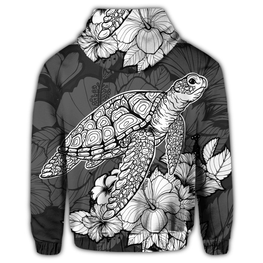 Hawaiian Sample Turtle Plumeria Zip Hoodie - Polynesian Pride