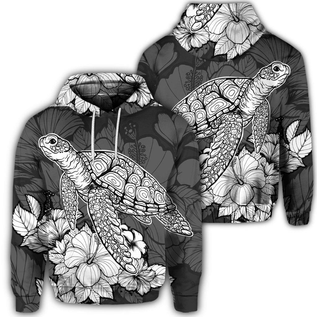 Hawaiian Sample Turtle Plumeria Hoodie Unisex Art - Polynesian Pride