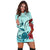 Hawaiian Sea Turtle Hibiscus Brilliant Polynesian Hoodie Dress - AH - Polynesian Pride