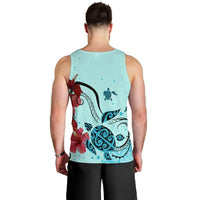 Hawaiian Sea Turtle Hibiscus Brilliant Polynesian Tank Top - AH - Polynesian Pride