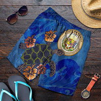 Hawaiian Seal Of Hawaii Hibiscus Ocean Turtle Polynesian Men's Shorts - AH Art - Polynesian Pride