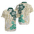 Polynesian Masi Tapa Green Hibiscus Matching Off Long Sleeve Dress and Hawaiian Shirt LT9 - Polynesian Pride