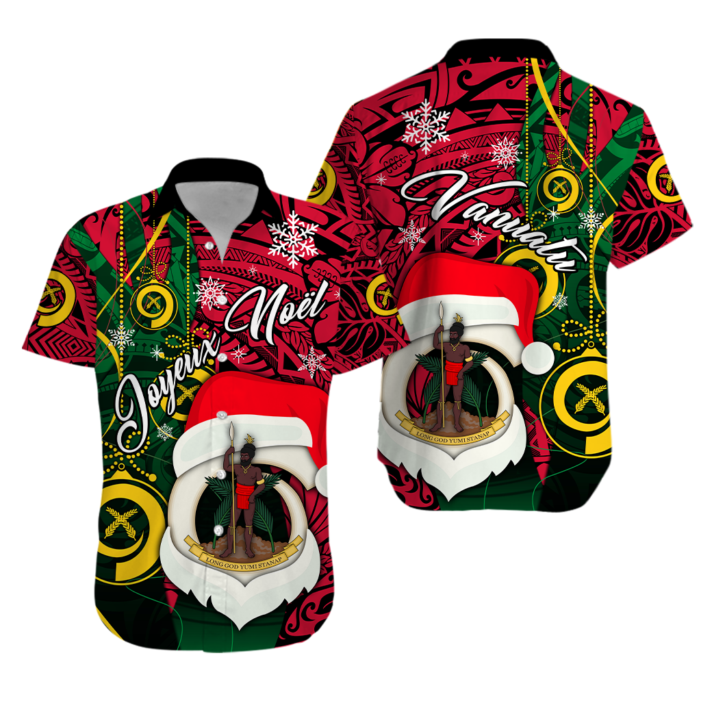 Vanuatu Christmas - Joyeux Nol Santas God Yumi Hawaiian Shirt - LT2 Unisex PURPLE - Polynesian Pride