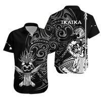 Hawaii Ikaika Warrior Matching Dress and Hawaiian Shirt LT2 No Dress BLACK - Polynesian Pride