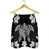 Hawaiian Silver Turtle Plumeria Men's Shorts AH - Polynesian Pride
