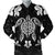 Hawaiian Silver Turtle Plumeria Bomber Jacket AH Black Unisex - Polynesian Pride