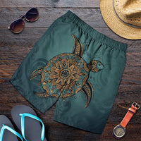 Hawaiian Skillful Turtle Polynesian Men's Shorts - AH Art - Polynesian Pride