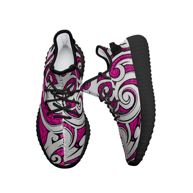 Hawaiian Sneakers YZ Polynesian Maori Ethnic Ornament Pink AH - Polynesian Pride