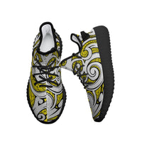 Hawaiian Sneakers YZ Polynesian Maori Ethnic Ornament Yellow AH - Polynesian Pride