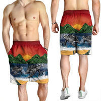 Hawaiian Sunset Ocean Turtle Men's Shorts - AH - Polynesian Pride