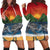 Hawaiian Sunset Ocean Turtle Hoodie Dress - AH Black - Polynesian Pride