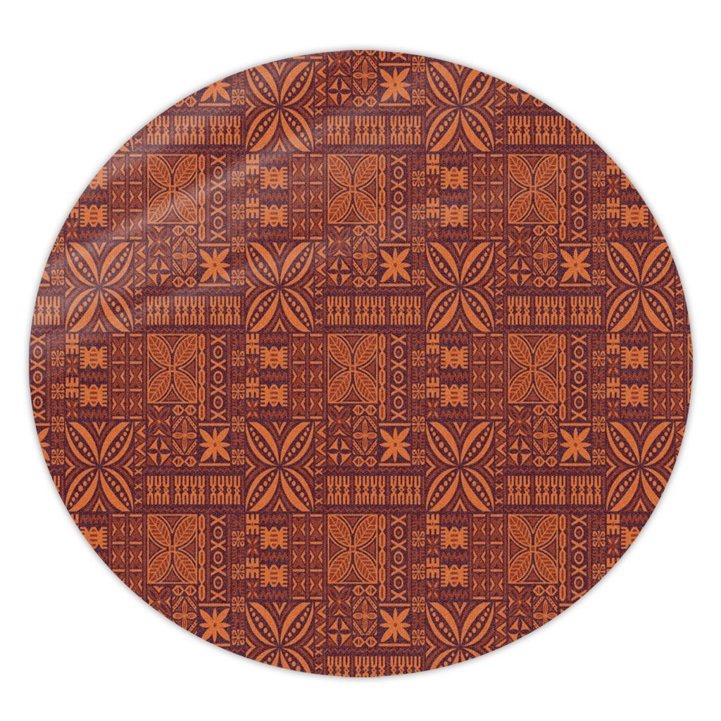 Hawaiian Traditional Aboriginal Pattern Polynesian Round Carpet - AH Round Carpet Luxurious Plush - Polynesian Pride