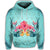 Hawaiian Tropical Strelitzia Hibiscus Plumeria Centre Hoodie - Polynesian Pride