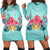 Hawaiian Tropical Strelitzia Hibiscus Plumeria Centre Hoodie Dress - AH Black - Polynesian Pride