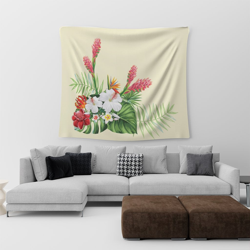 Hawaiian Tropical Wonderful Hibiscus Plumeria Strelitzia Tapestry - AH - Polynesian Pride