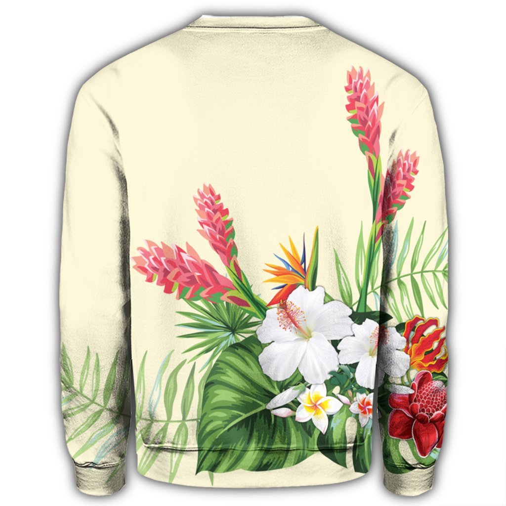 Hawaiian Tropical Wonderful Hibiscus Plumeria Strelitzia Sweatshirt - AH - Polynesian Pride