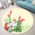 Hawaiian Tropical Wonderful Hibiscus Plumeria Strelitzia Round Carpet - AH - Polynesian Pride