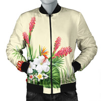 Hawaiian Tropical Wonderful Hibiscus Plumeria Strelitzia Bomber Jacket - AH Black Unisex - Polynesian Pride
