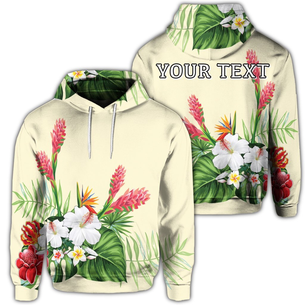 Custom Hawaiian Tropical Wonderful Hibiscus Plumeria Strelitzia Hoodie Unisex Art - Polynesian Pride