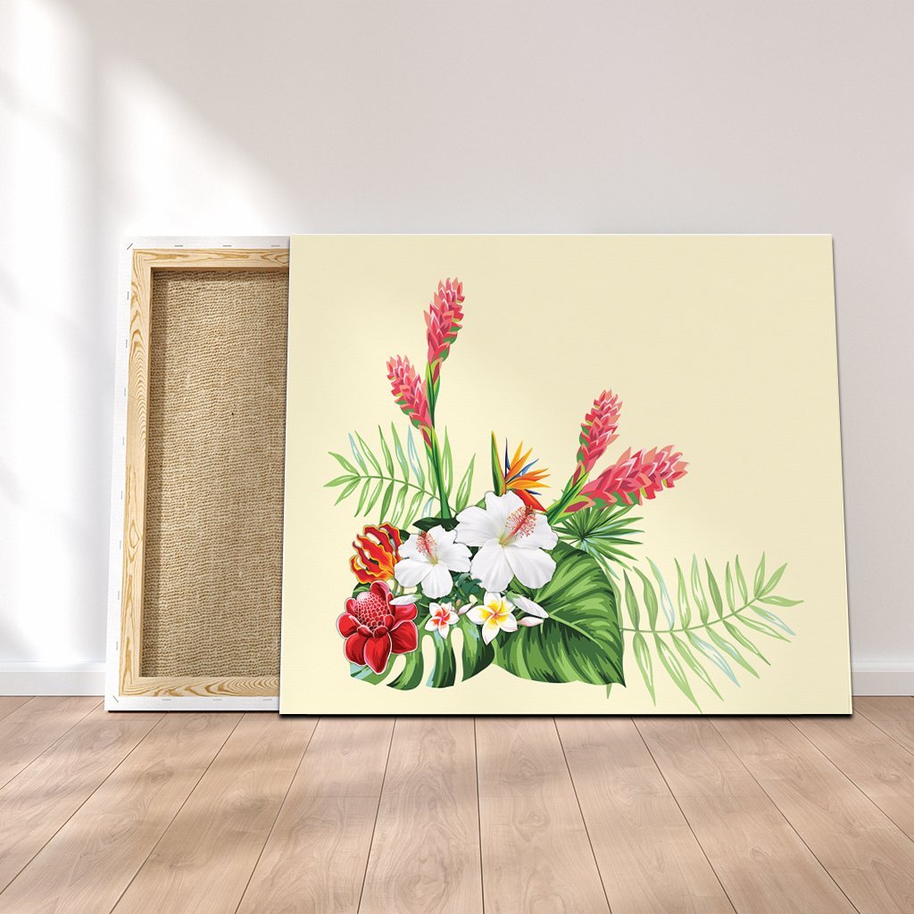 Hawaiian Tropical Wonderful Hibiscus Plumeria Strelitzia Canvas - AH Canvas Poly-cotton - Polynesian Pride
