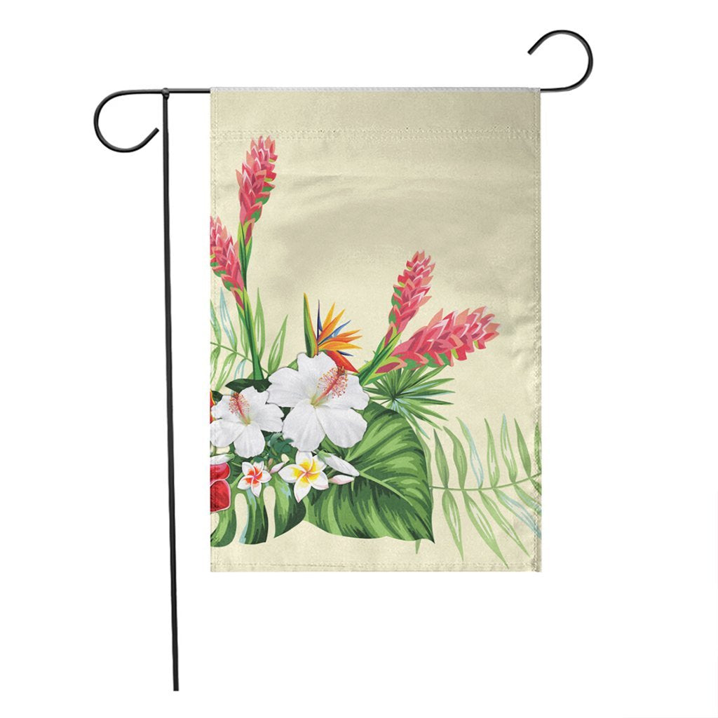 Hawaiian Tropical Wonderful Hibiscus Plumeria Strelitzia Flag - AH - Polynesian Pride