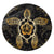 Hawaiian Turtle And Hibiscus Polynesian Round Carpet Gold - AH Round Carpet Luxurious Plush - Polynesian Pride