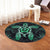 Hawaiian Turtle And Hibiscus Polynesian Round Carpet Green - AH - Polynesian Pride