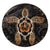 Hawaiian Turtle And Hibiscus Polynesian Round Carpet Orange - AH Round Carpet Luxurious Plush - Polynesian Pride