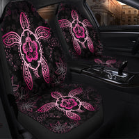 Hawaiian Turtle And Hibiscus Polynesian Car Seat Covers Pink - AH - Polynesian Pride