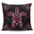 Hawaiian Turtle And Hibiscus Polynesian Pillow Covers Pink - AH Pillow Covers Black - Polynesian Pride