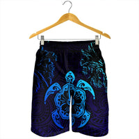 Hawaiian Turtle Hibiscus Coconut Tree Polynesian Men's Shorts AH - Polynesian Pride