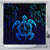 Hawaiian Turtle Hibiscus Coconut Tree Polynesian Shower Curtain AH 177 x 172 (cm) Black - Polynesian Pride