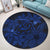 Hawaiian Turtle Hibiscus Plumeria Kanaka Polynesian Round Carpet Blue - Soft Style - AH - Polynesian Pride