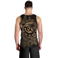 Hawaiian Turtle Hibiscus Plumeria Kanaka Polynesian Tank Top Gold - Soft Style - AH - Polynesian Pride